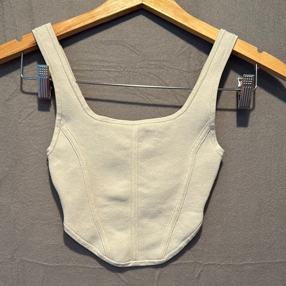 Babaton Light Cream Knit Top